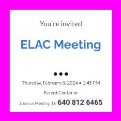 flyer ELAC meeting